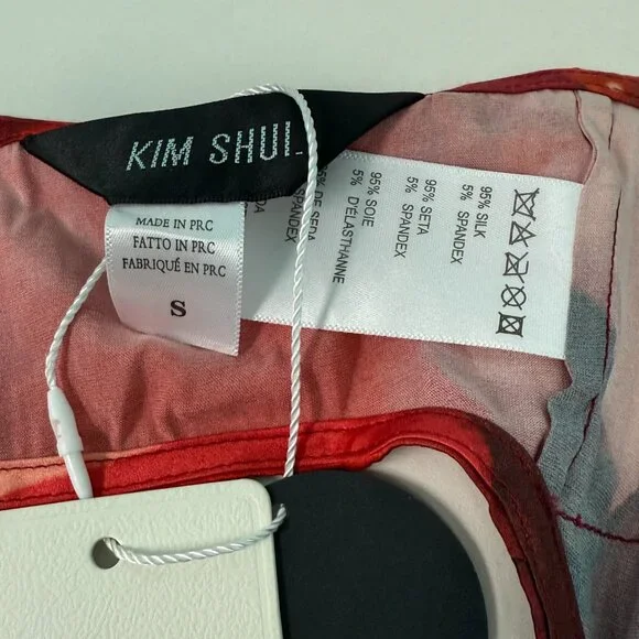 Kim Shui scarf top in rose size S. - Picture 7 of 8